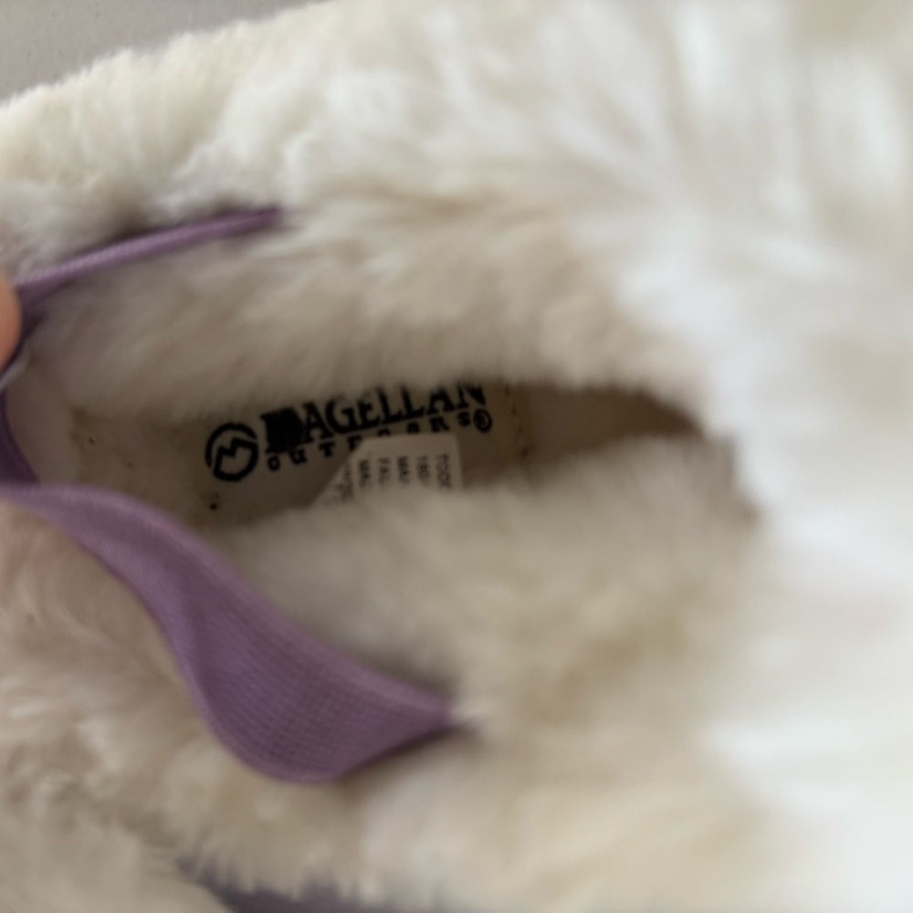 Magellan Outdoors Sparkly Lavender Kids hard sole Slippers - Picture 4 of 10